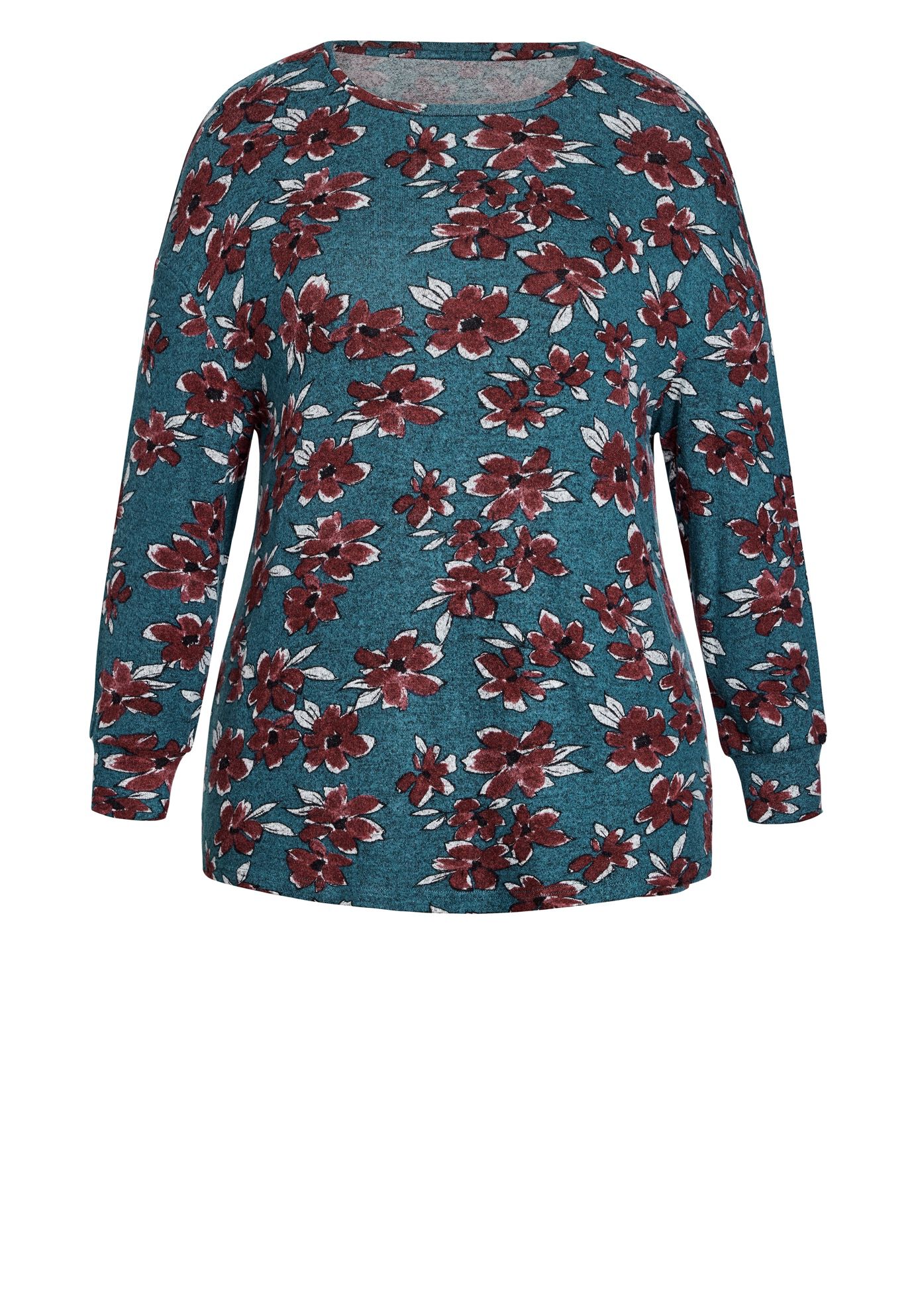 Soft Touch Floral Top, GREEN TEAL, alternate image number 4