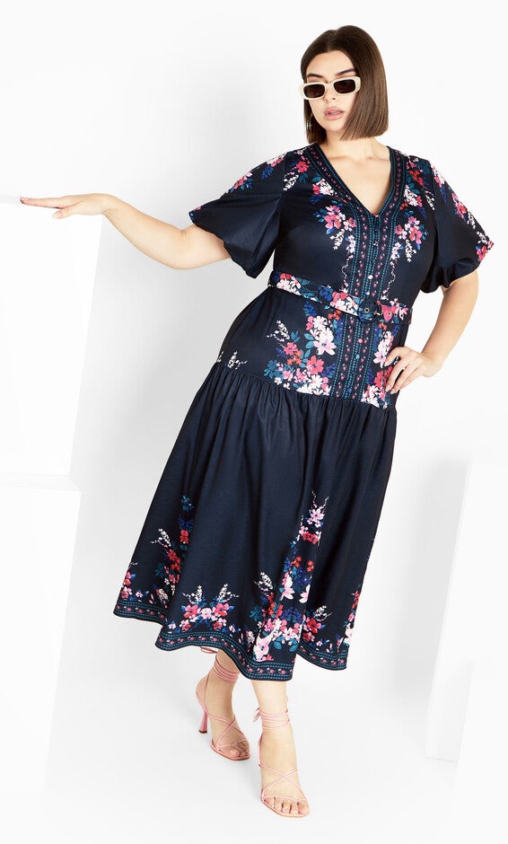 Zuri Dress - navy, NAVY LOTTE BORDER, alternate image number null