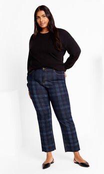 Harley Baylee Straight Jean - denim check