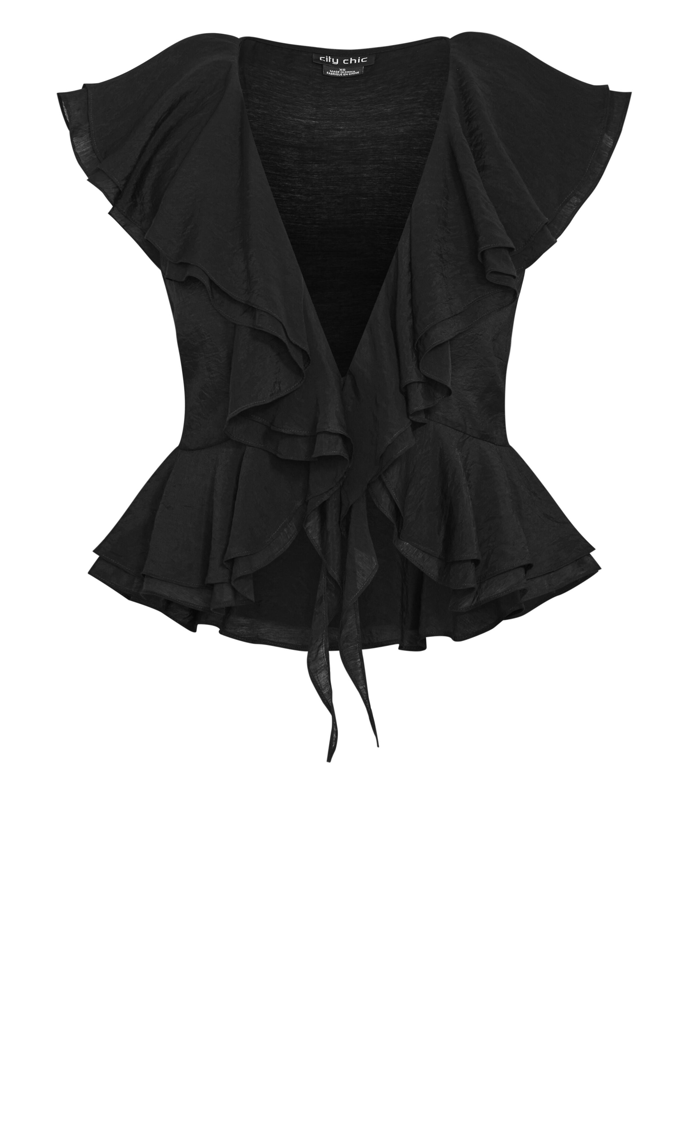 Sweet Ruffle Top - black, BLACK, alternate image number 3