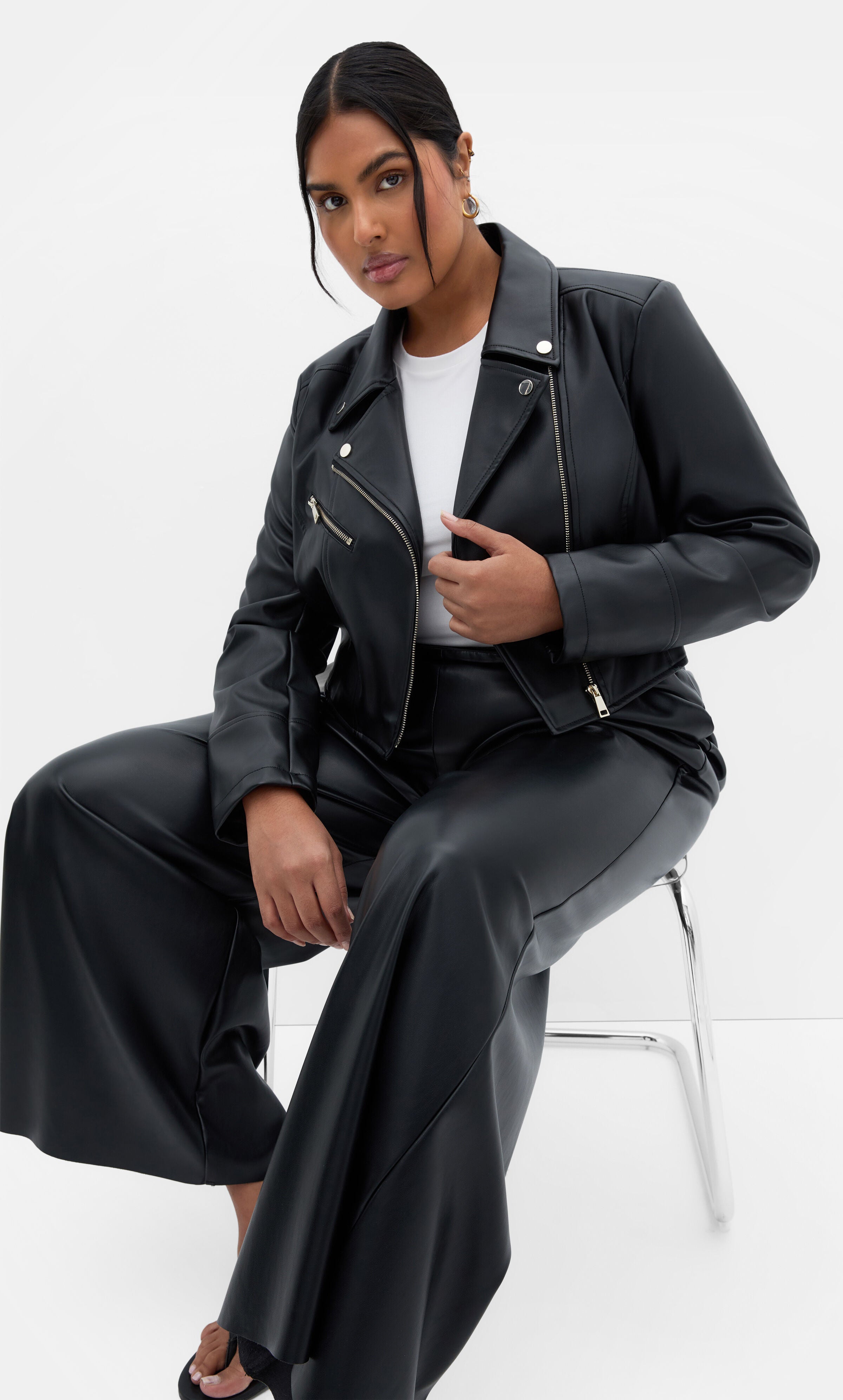 Amira Faux Leather Jacket - black, BLACK, alternate image number 2