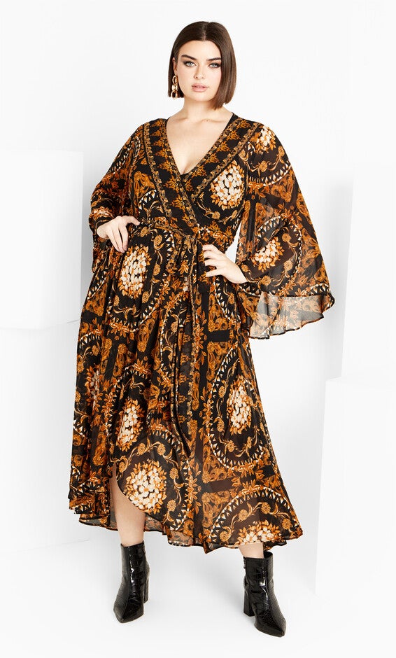Freya Placement Maxi Dress - black, ANCIENT, alternate image number null