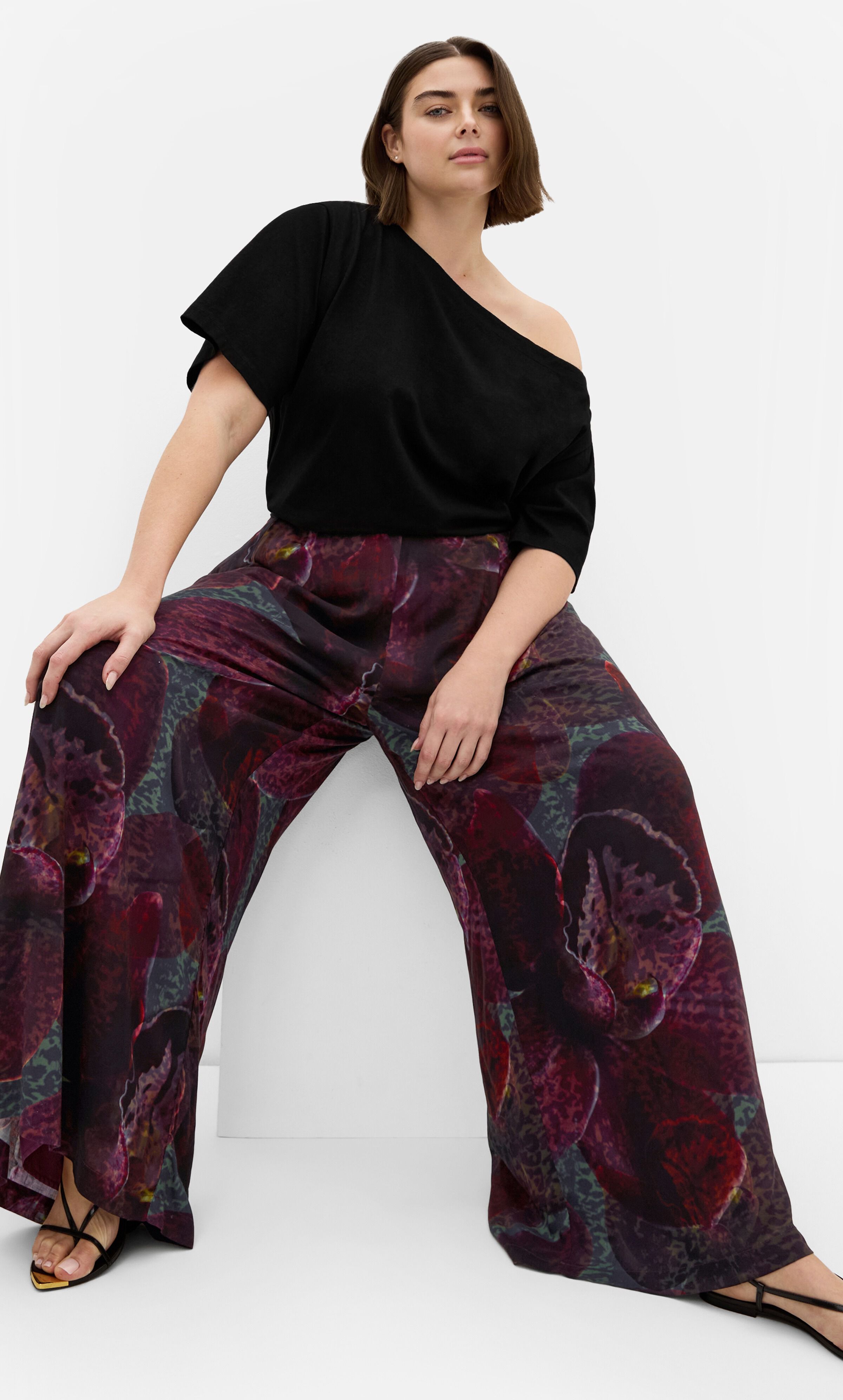 Piper Orchid Print Wide Leg Pant, PURPLE, hi-res image number 0