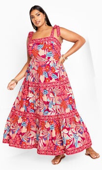 Paradiso Print Dress - pink