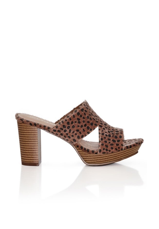 WIDE FIT Remy Animal Mule - tan, BROWN, on-hover image number null