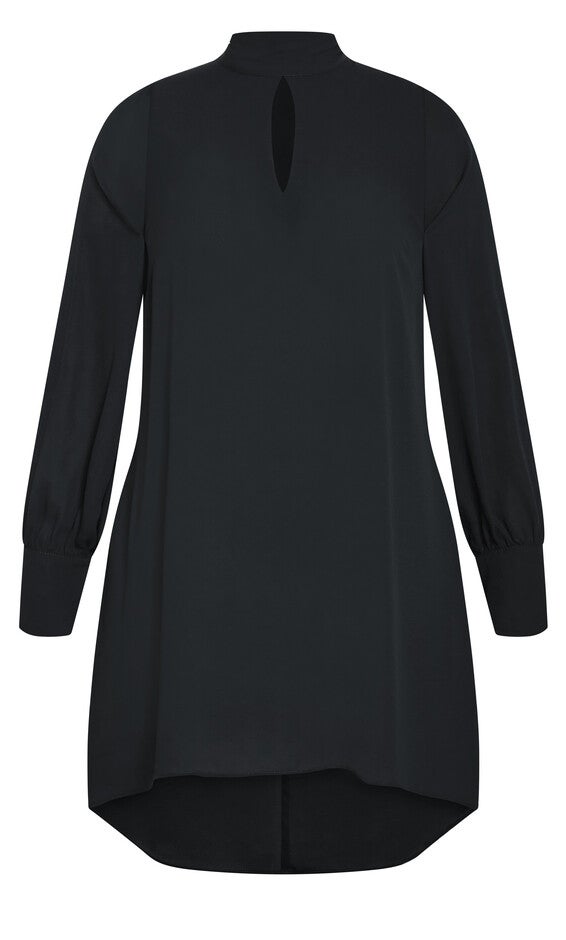 Neck Tie Tunic - black, BLACK, alternate image number 4