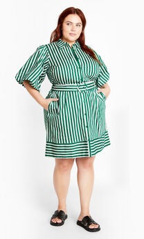 Stripe May Dress - green