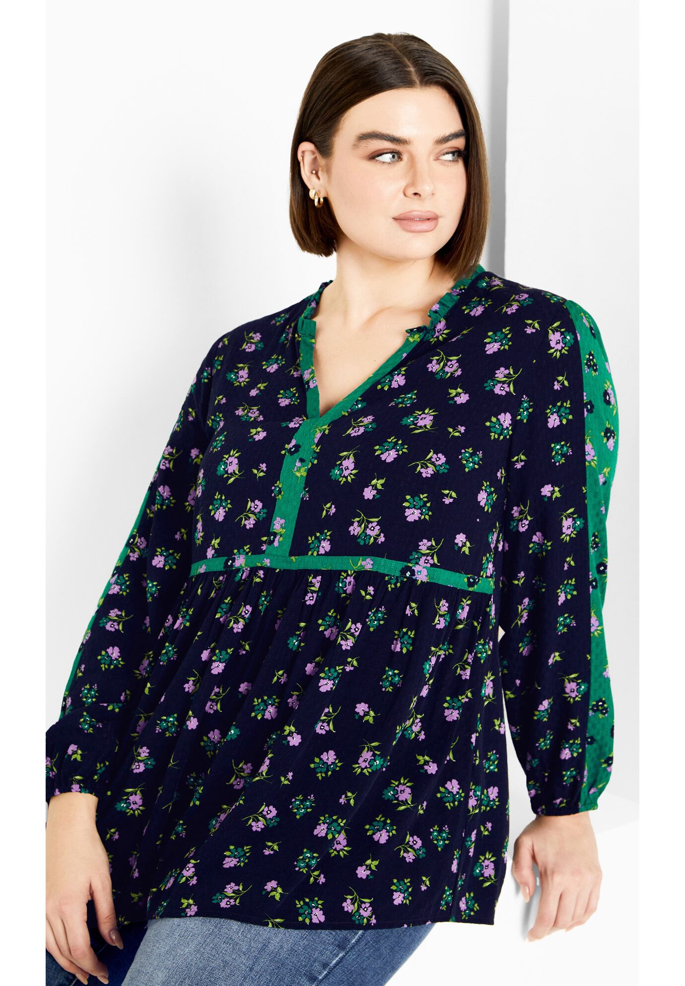 Floral Fields Tunic, NAVY FLORAL, alternate image number 4