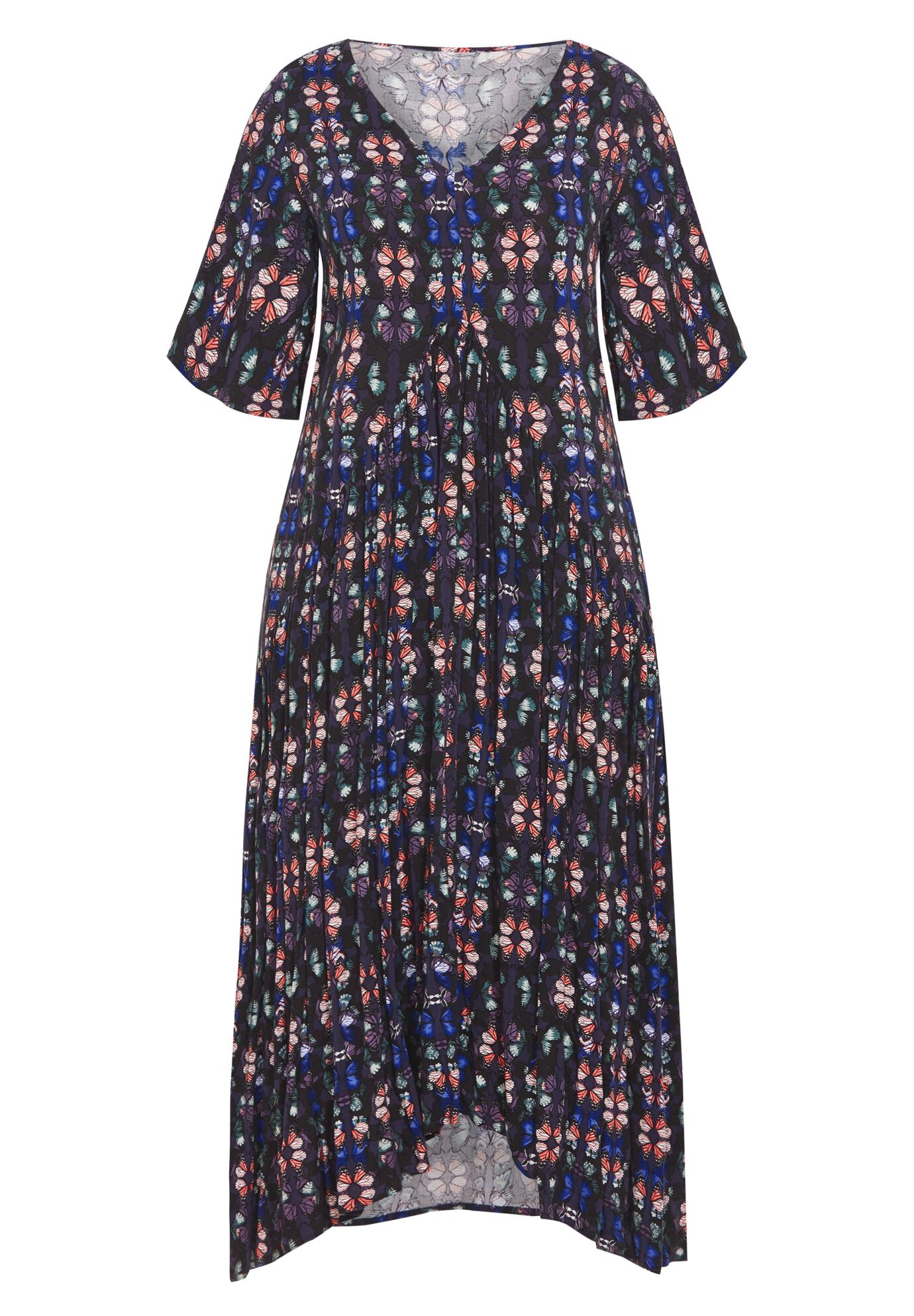 Val Print Dress, BUTTERFLY PAIR, alternate image number 3