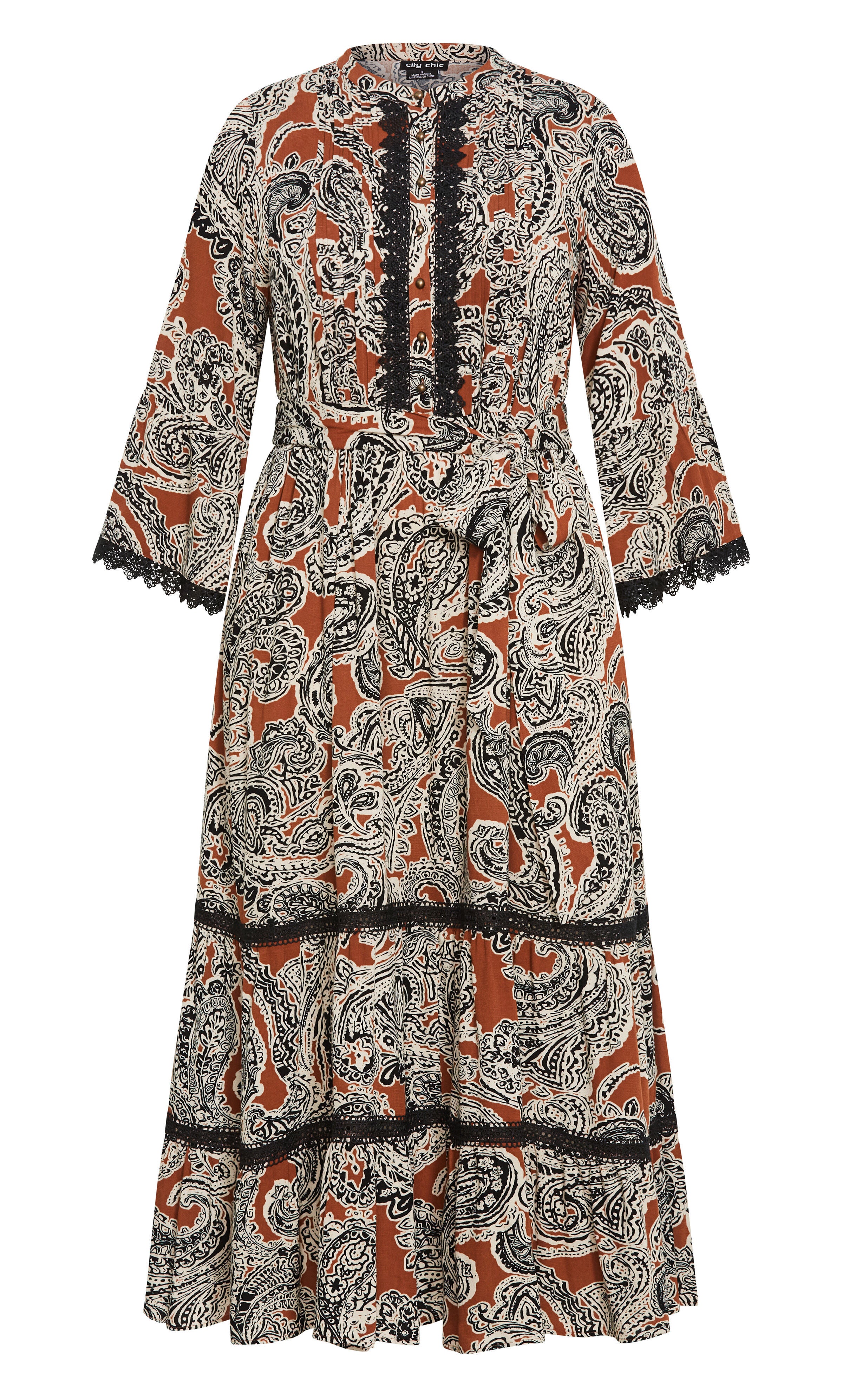 Camille Print Maxi Dress - caramel, BROWN, alternate image number 3