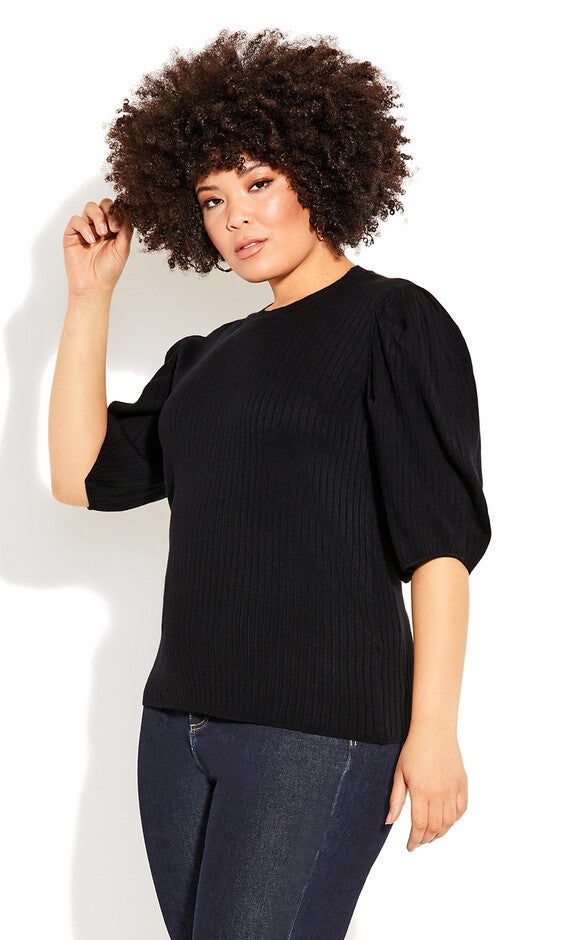 Sweet Rib Top - black, BLACK, hi-res image number 0