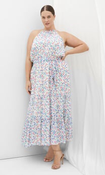 Lidia Print Maxi Dress - purple floral