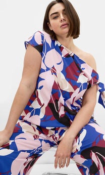 Wild Fern Print Off Shoulder Top