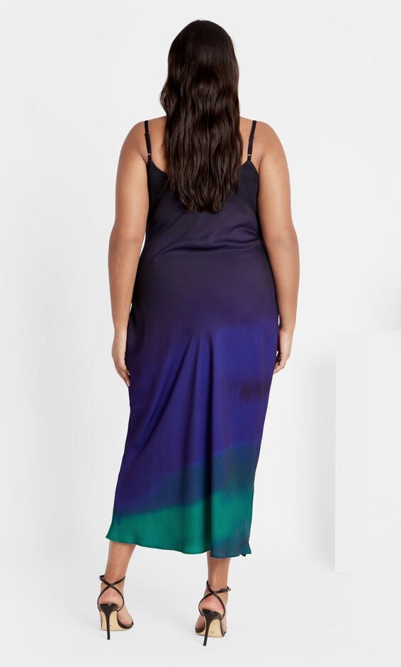 Ombre Cowl Dress - peacock, HYPNOTISE, alternate image number 2