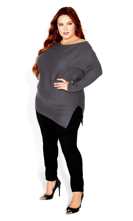 Lean In Sweater - smoke, GRAY, alternate image number 3