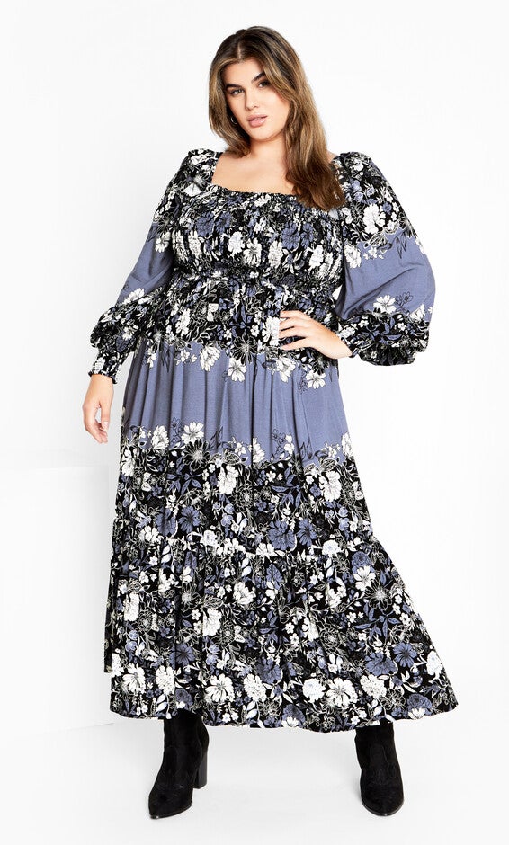 Sadie Placement Dress - blue, BLUE, hi-res image number 0