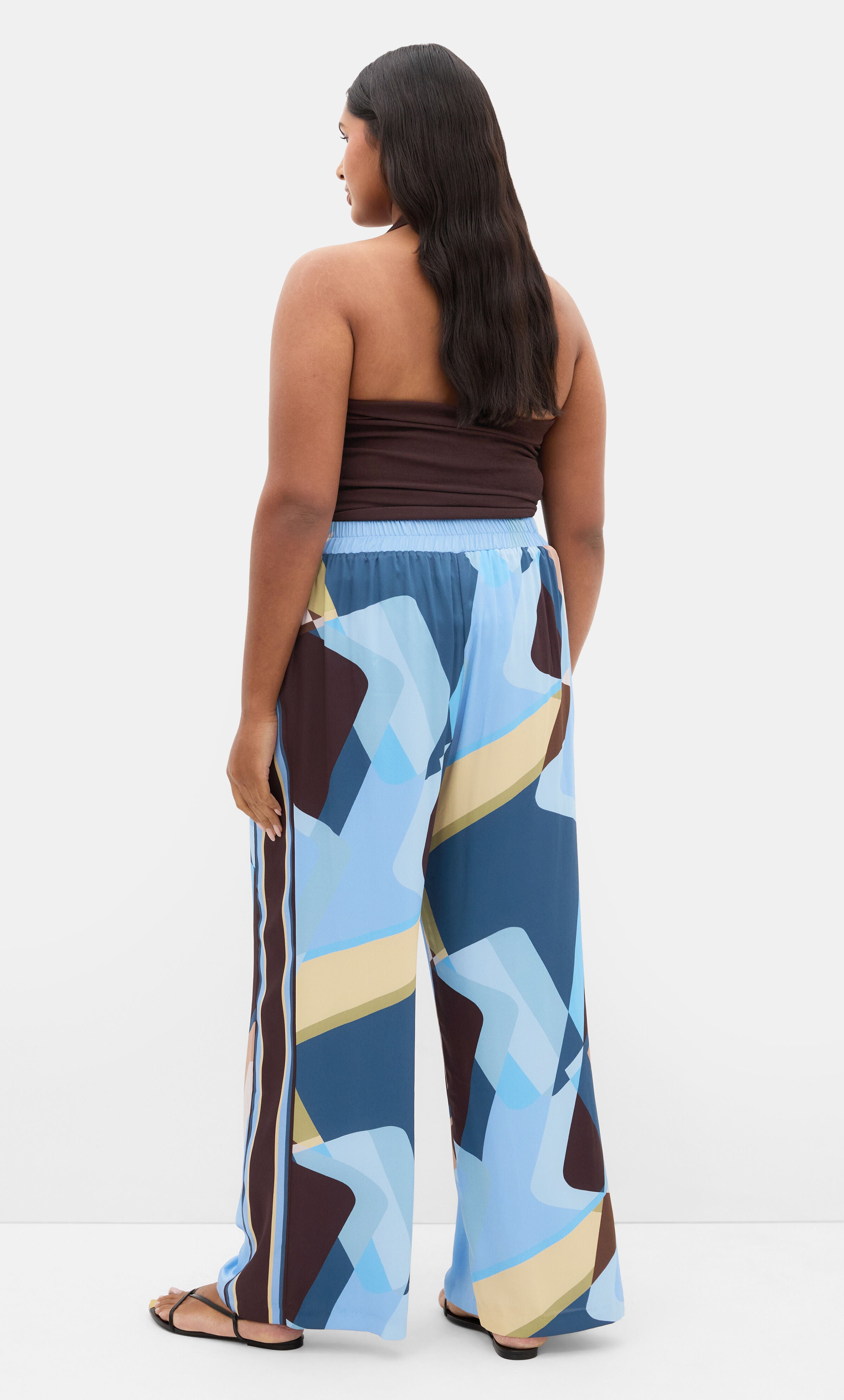 Amaya Abstract Print Wide Leg Pant, BLUE, on-hover image number 1