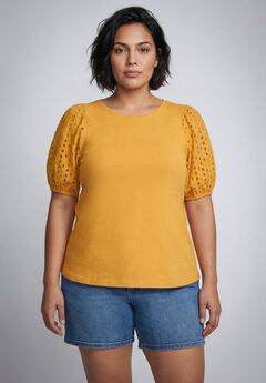 Eyelet Sleeve Tee