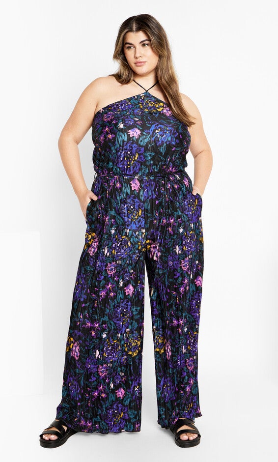 Kira Print Jumpsuit - black, ETCHED, alternate image number 1