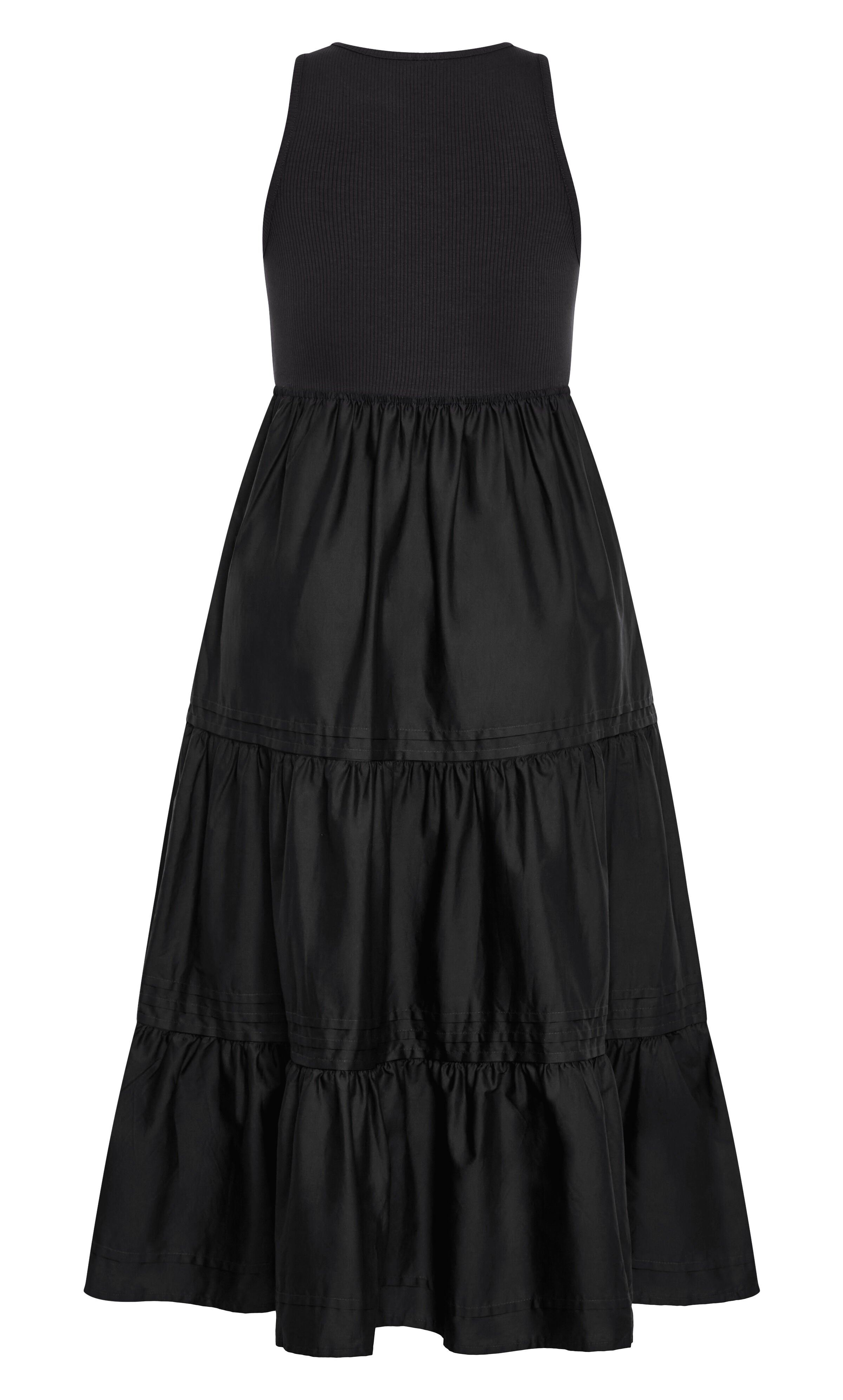 Chelsea Mixed Media Dress - black, BLACK, alternate image number 2