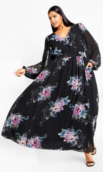 Ottilie Maxi Dress - dark roses