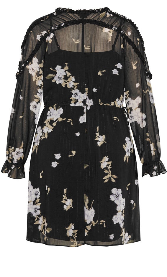 Amira Print Dress - black, GRAY, alternate image number 4