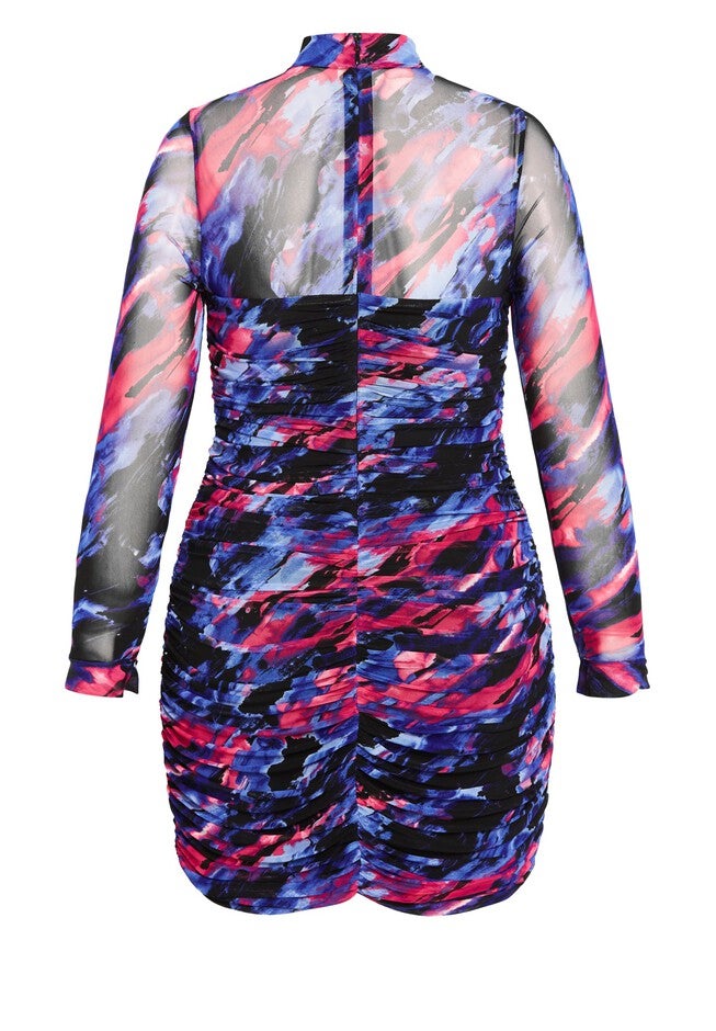 Kiara Dress - watercolour, BLACK, alternate image number null