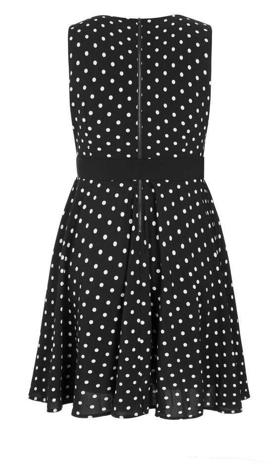 Vintage Spot Dress - black, BLACK, alternate image number 4