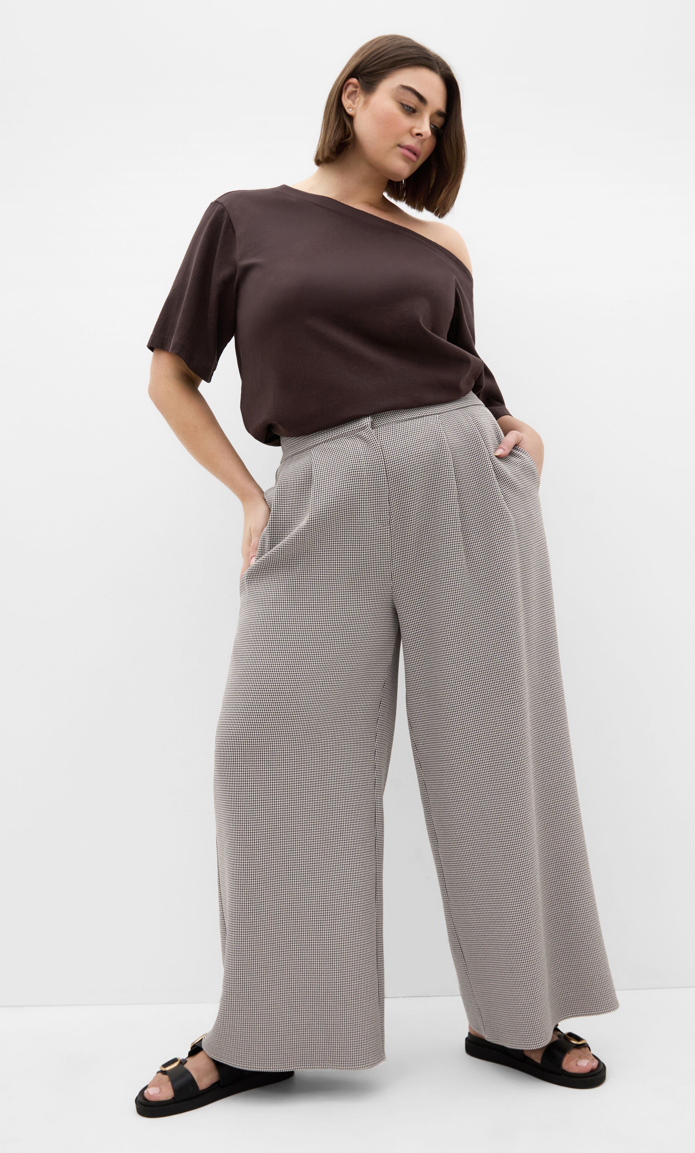 Hailey Check Pant, BEIGE, alternate image number 3