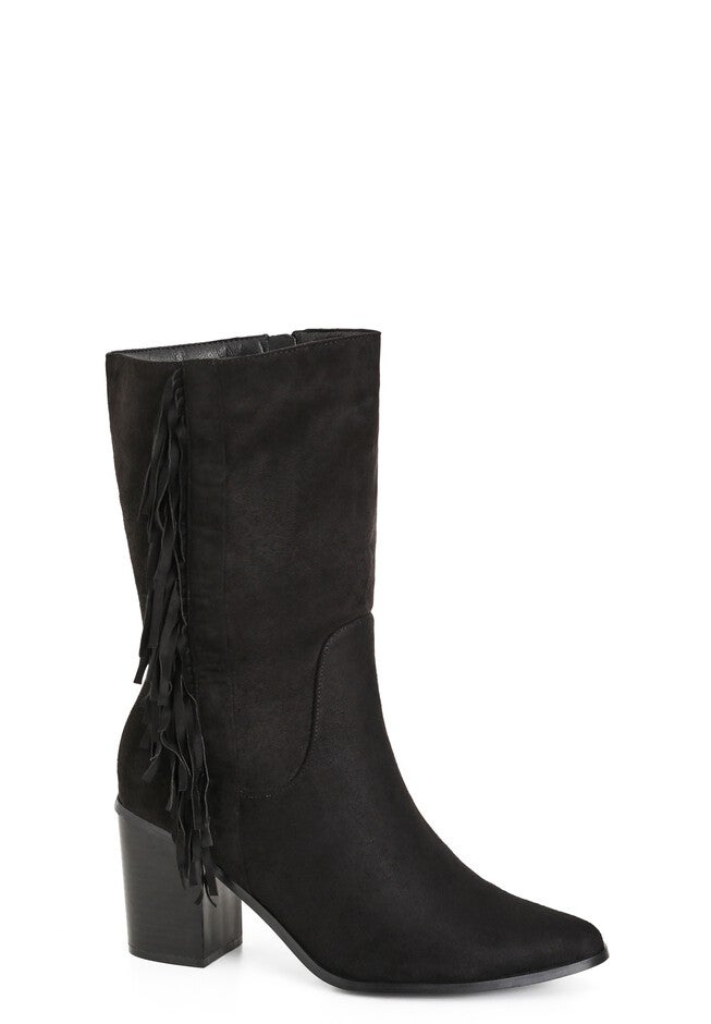 WIDE FIT Tassel Mid Boot - black, BLACK, hi-res image number null