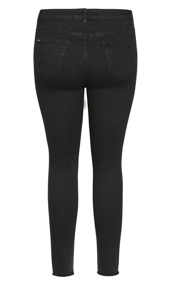 Asha Rip Hem Jean - black, BLACK, alternate image number 6