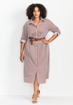 Leona Stripe Shirtdress With Belt