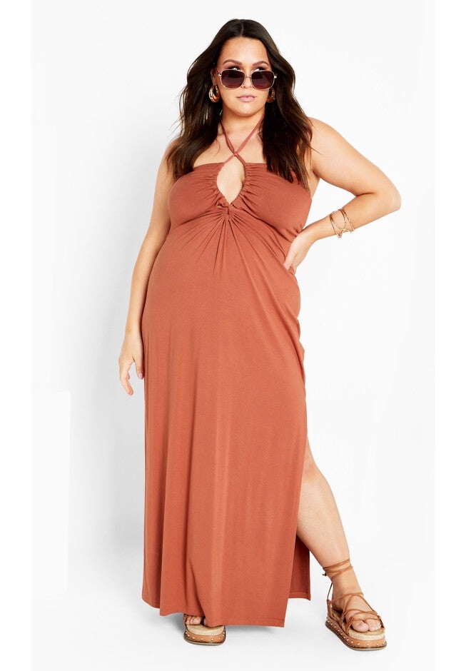 Miley Maxi Dress - tan, BROWN, hi-res image number 0