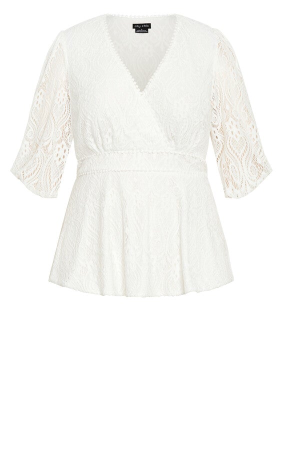 Christa Lace Top - ivory, IVORY, alternate image number 3