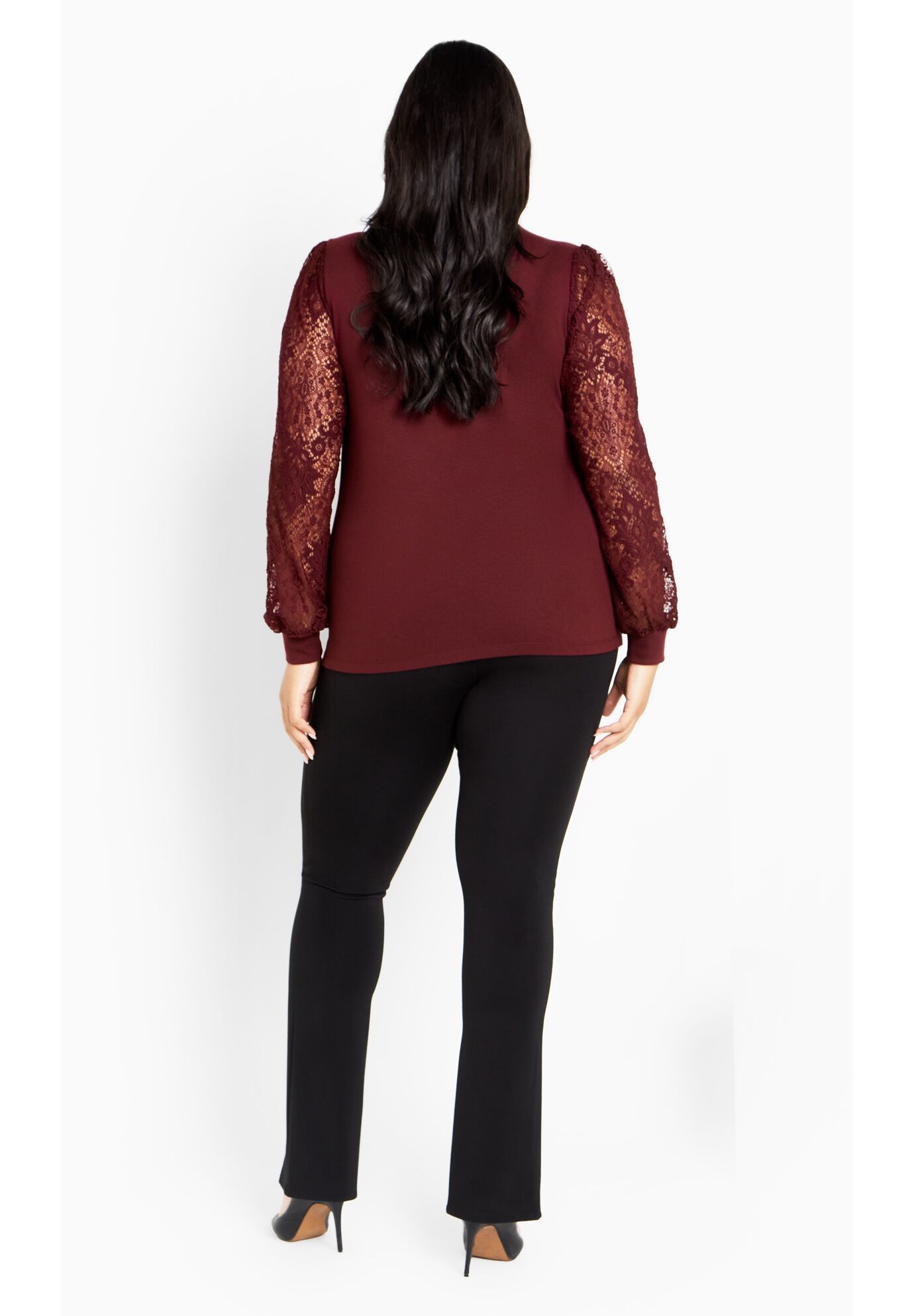 Parker Lace Long Sleeve Top, HENNA, on-hover image number 1
