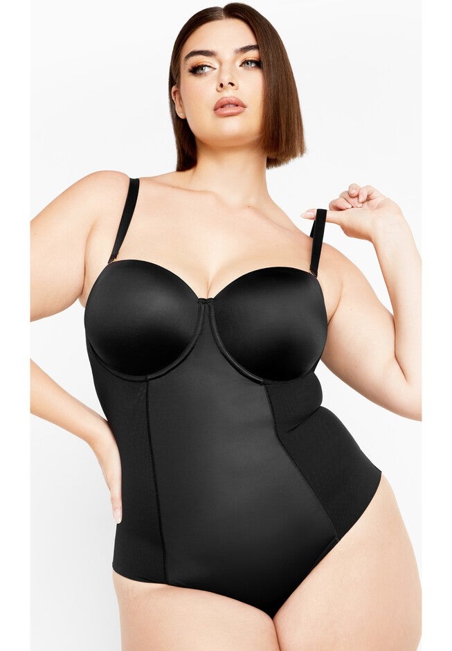 Smooth & Chic Strapless Bodysuit - black, BLACK, on-hover image number null