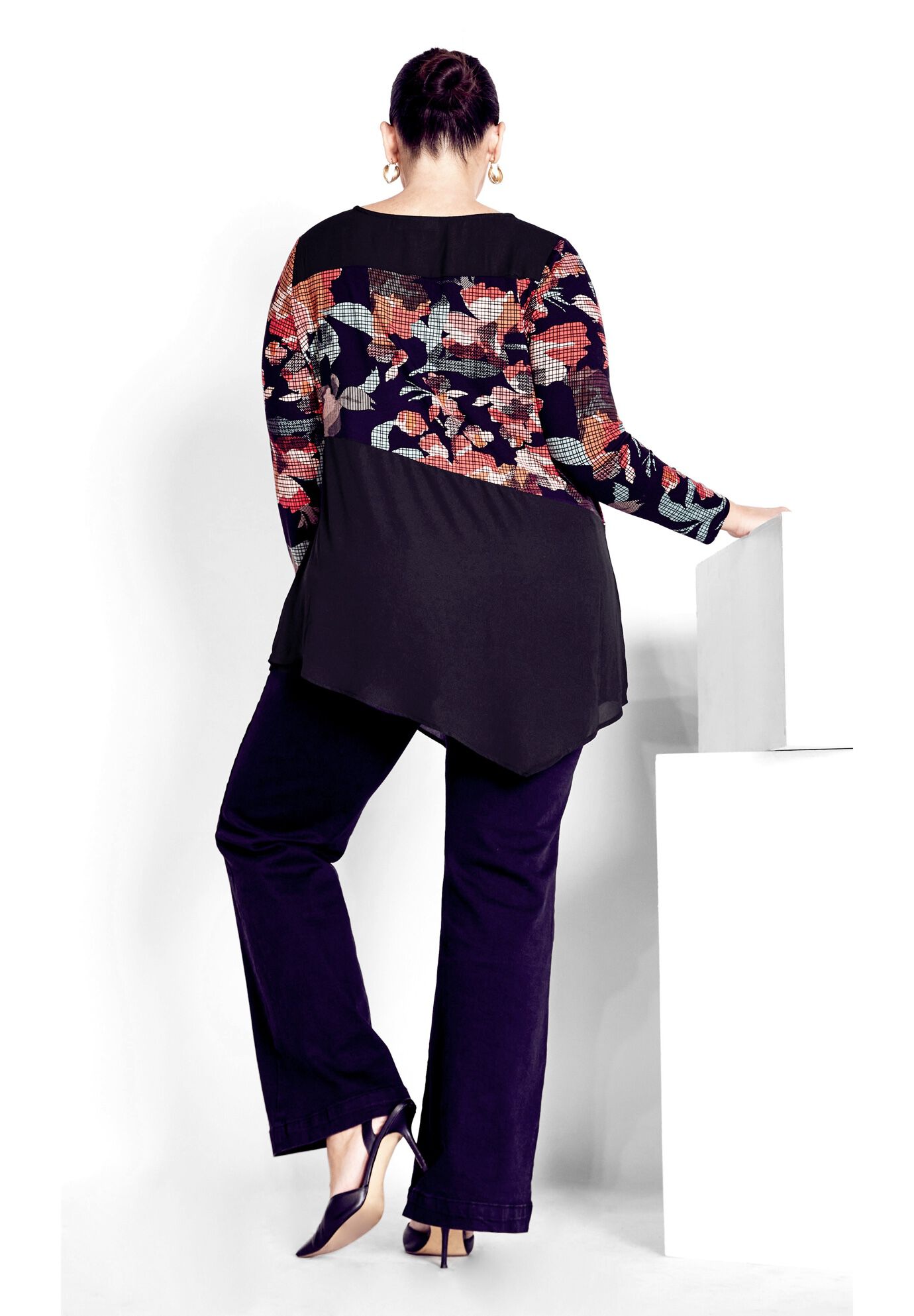 Carla Print Top, SHADOW FLORAL, on-hover image number 1