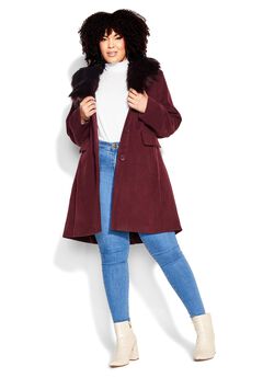 Faux Wool Long Coat