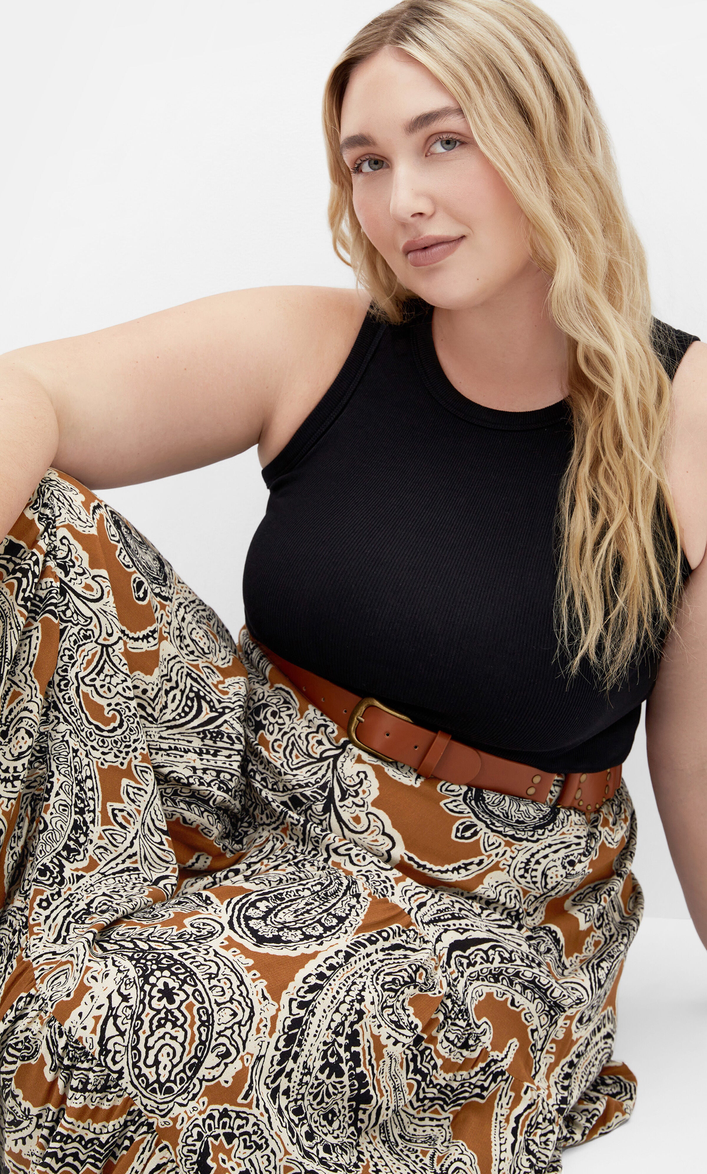 Misha Print Skirt - caramel, BROWN, alternate image number 1