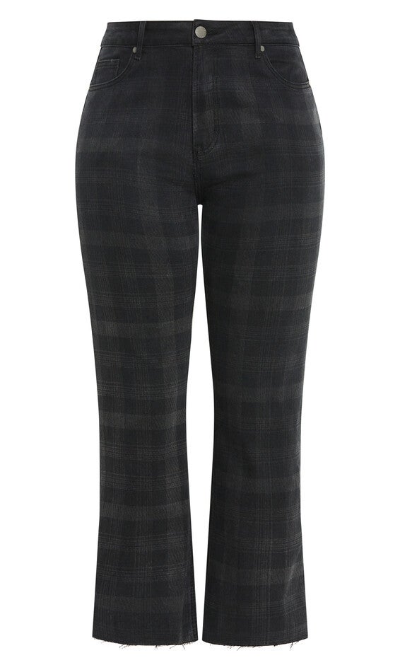 Harley Baylee Straight Jean - grey check, GRAY, alternate image number 4