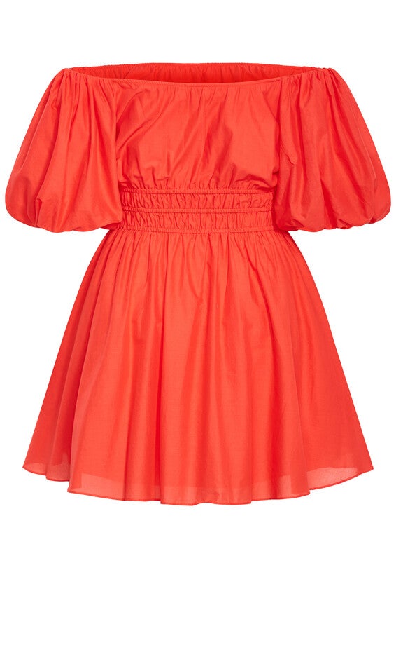 Lillian Balloon Sleeve Dress - pink coral, ORANGE, alternate image number 4