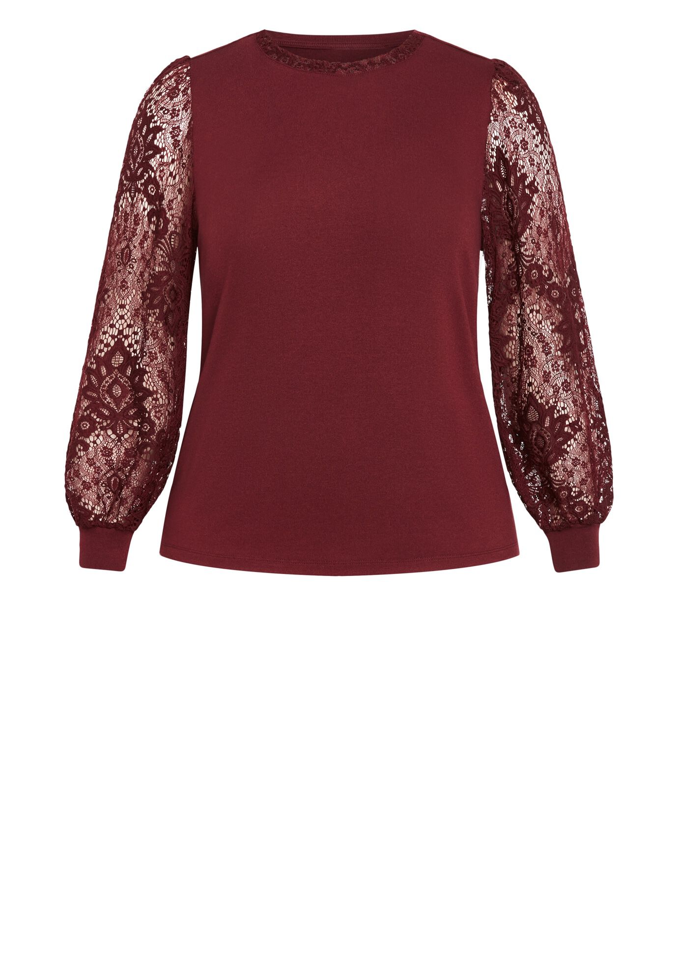 Parker Lace Long Sleeve Top, HENNA, alternate image number 2