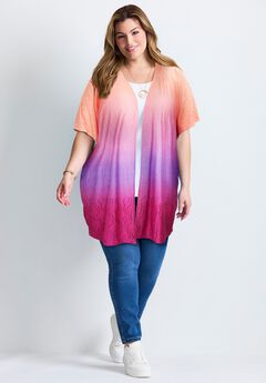 Knit Eyelet Kimono Jacket