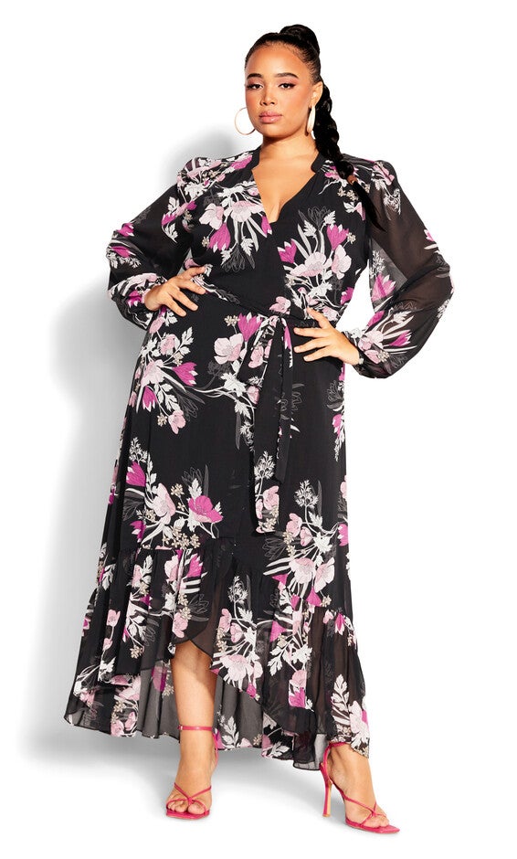 Samara Maxi Dress - black, BLACK FULL BLOOM, alternate image number 2
