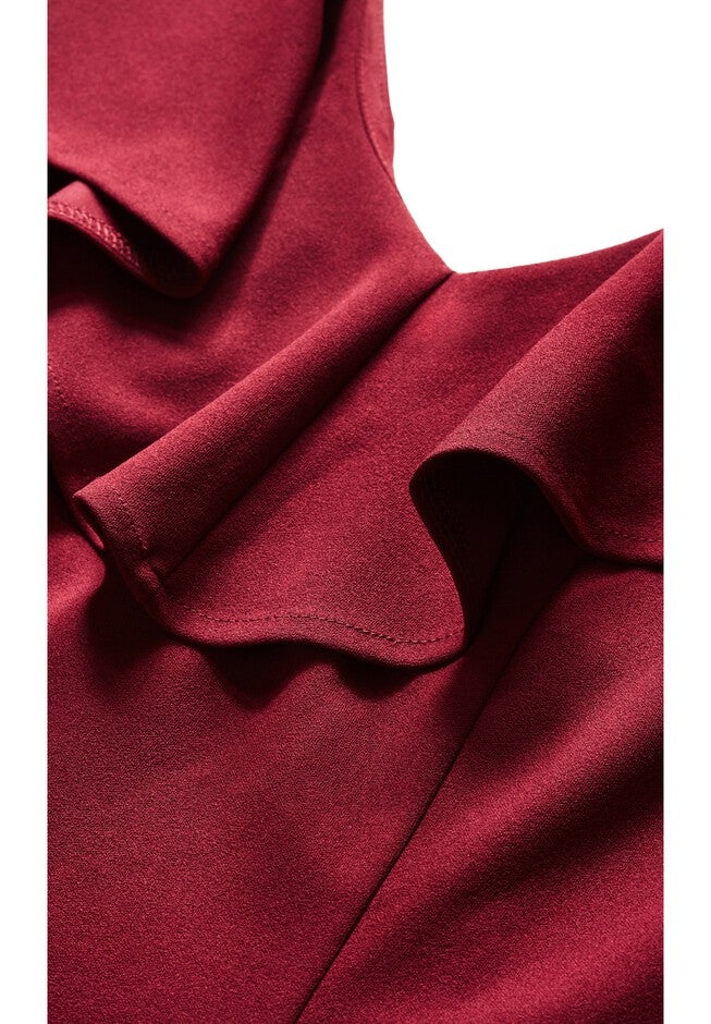 Destiny Ruffle Sleeveless Dress, VIBRANT RED, alternate image number null