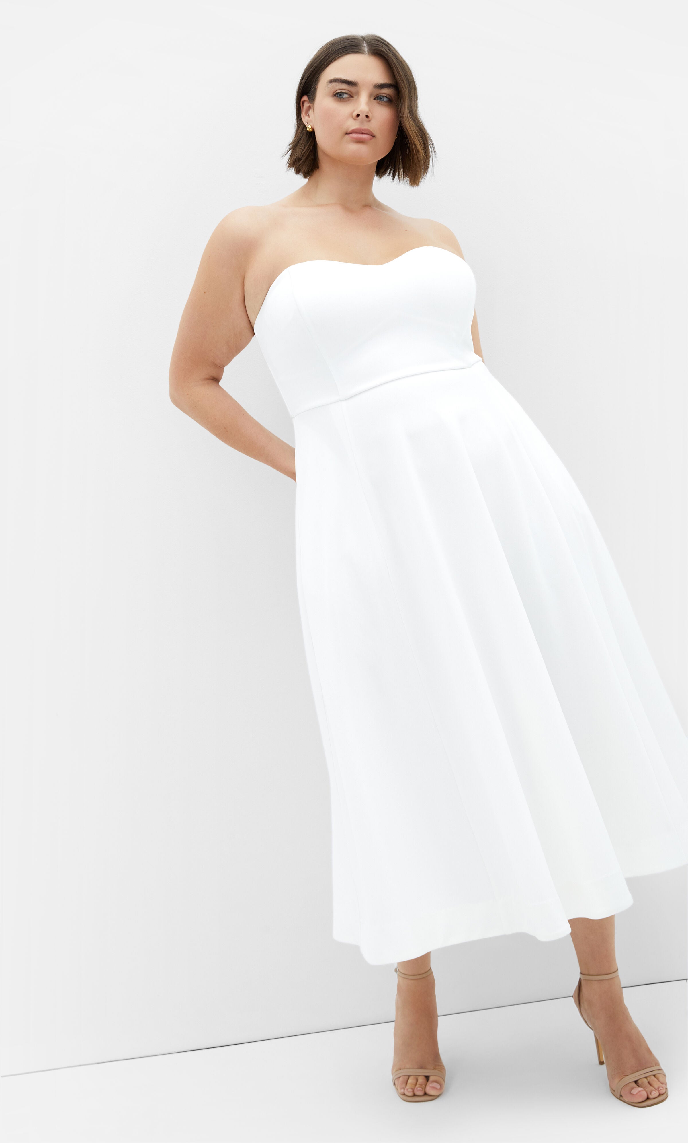Sweet Flare Dress - ivory, WHITE, on-hover image number 1