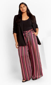 Willow Stripe Pant - black