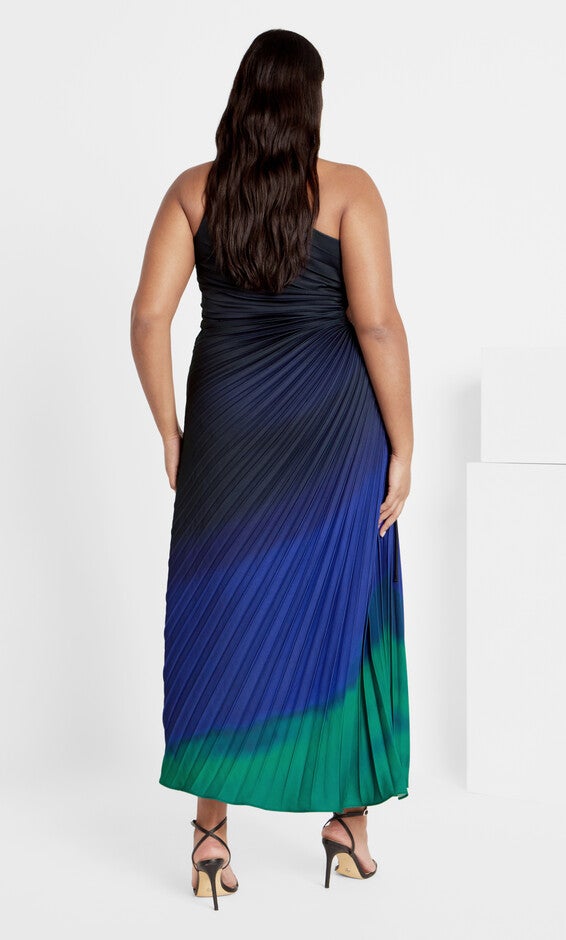Aliza Print Maxi Dress - peacock, BLACK, alternate image number 2