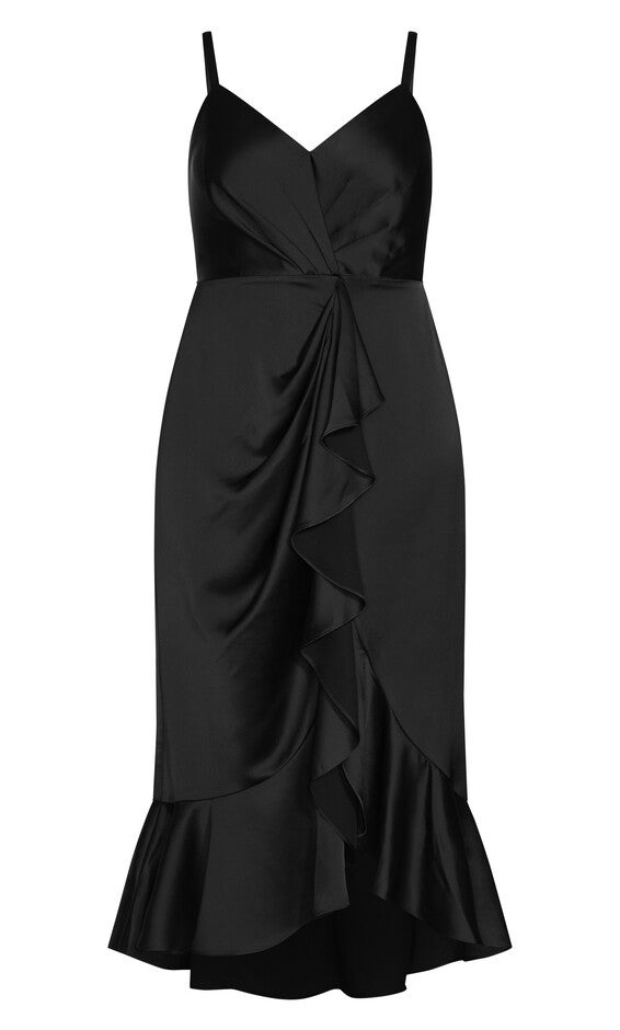 Bella Ruffle Maxi Dress - black, BLACK, alternate image number null