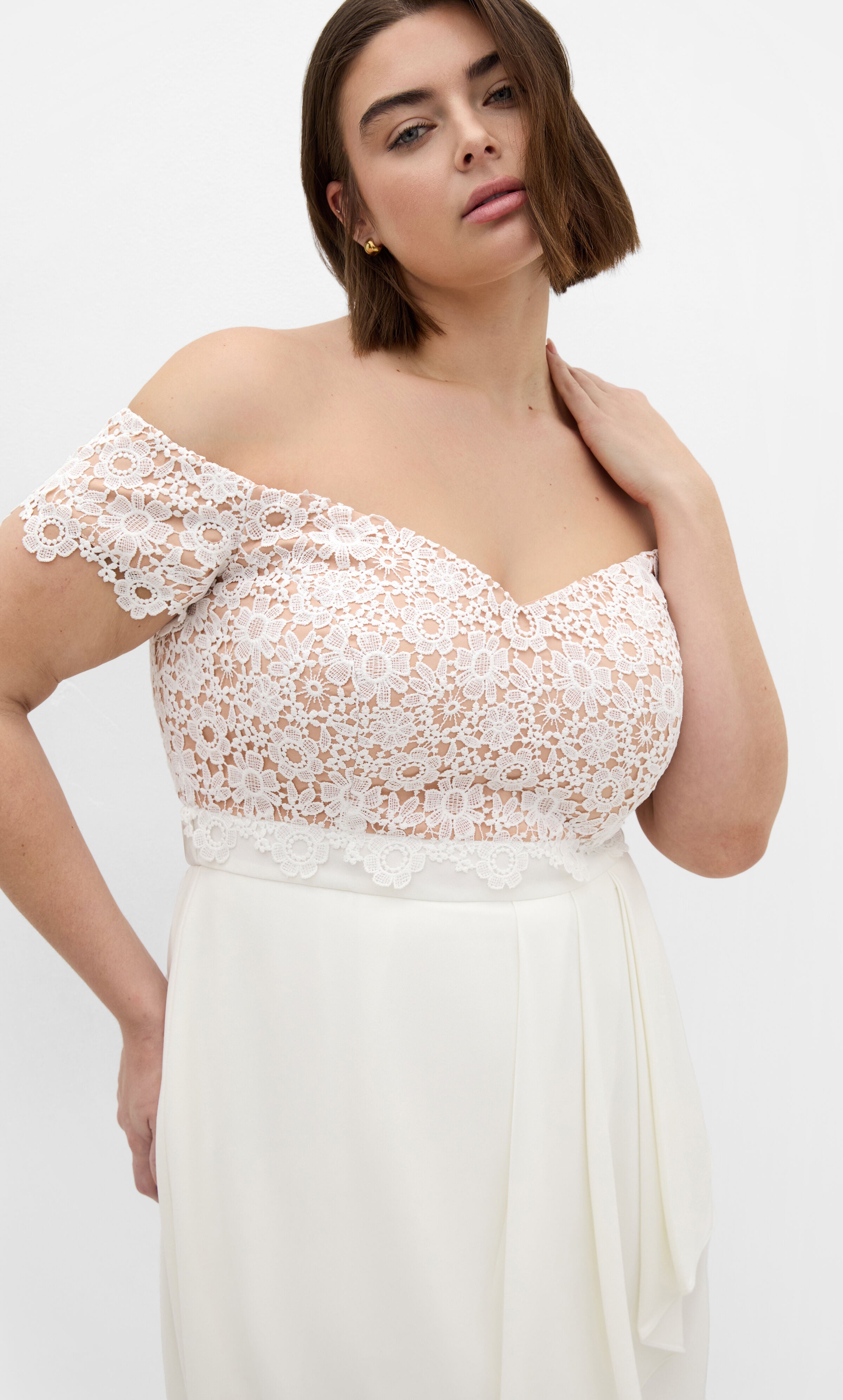 Lace Glamour Midi Dress - ivory, WHITE, alternate image number 3